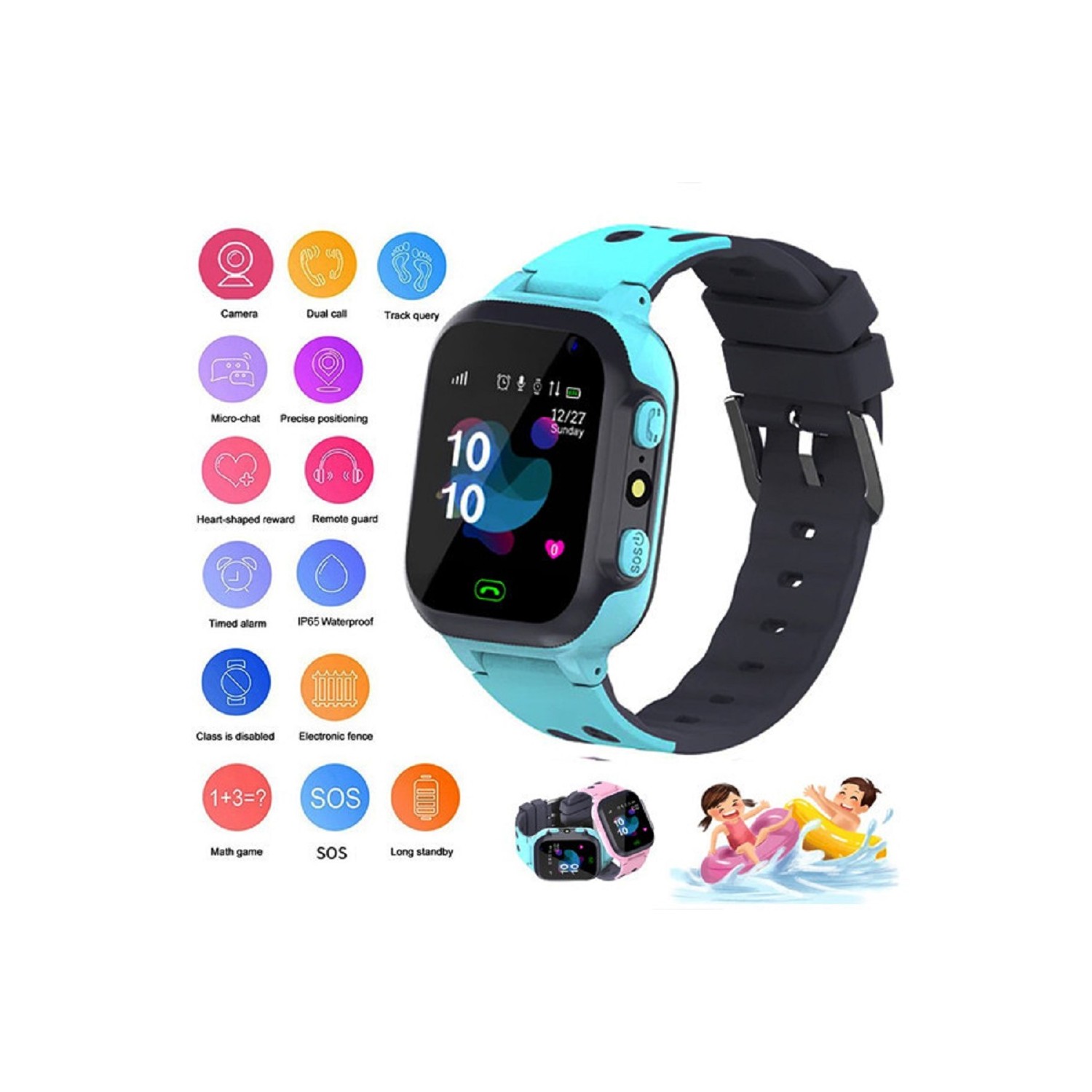 Denmen Zegarek smartwatch DK01 dla dziecikids gps tracking Niebieski DK01