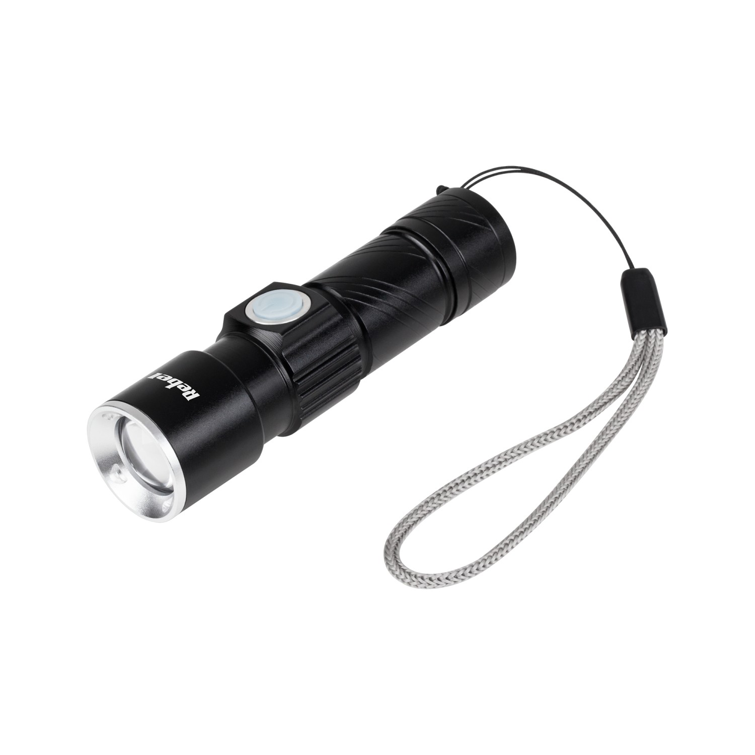 Latarka aluminiowa  3W  (ZOOM,  wtyk  USB)