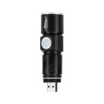 Latarka aluminiowa  3W  (ZOOM,  wtyk  USB)