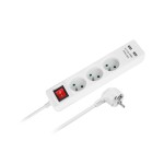 Przedłużacz sieciowy Rebel  3 gniazda + 2  gniazda USB z wyłącznikiem - 1.5m