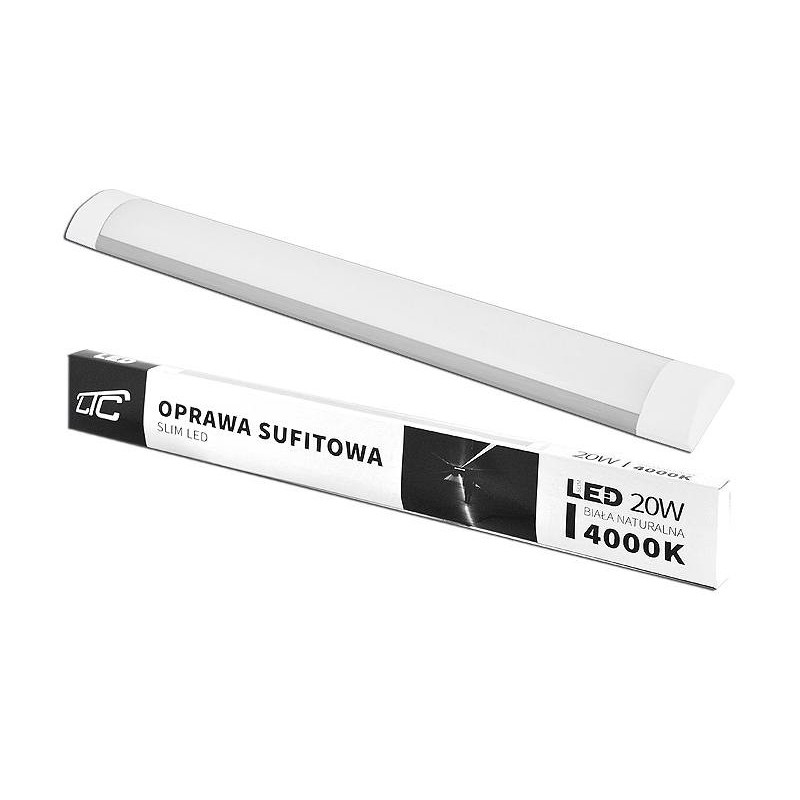 Oprawa sufitowa LTC Slim LED 20W 60cm IP20 A+ 230V/4000K/1500lm