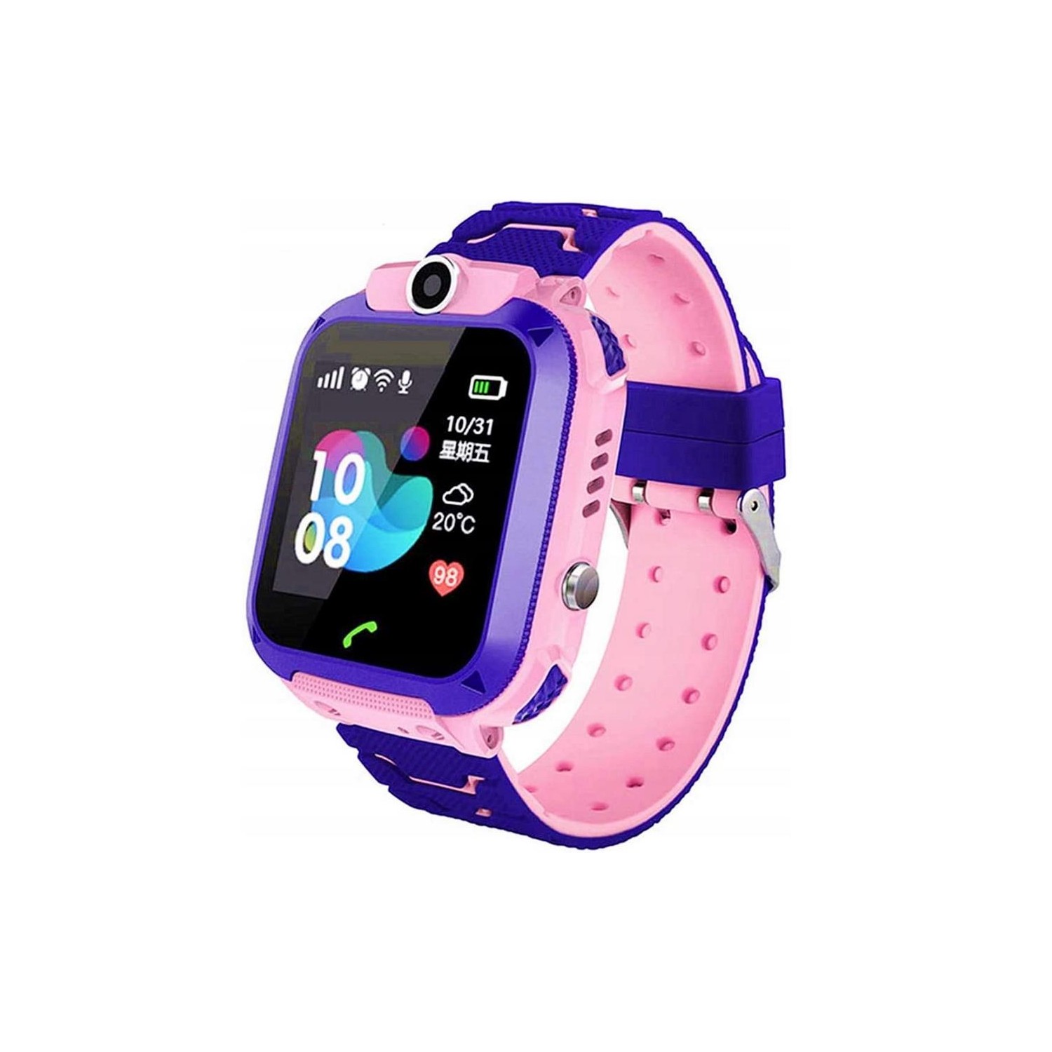 Smartwatch dla dzieci Q12 różowy PL wodoodporny LOKALIZATOR GPS SIM S.O.S.