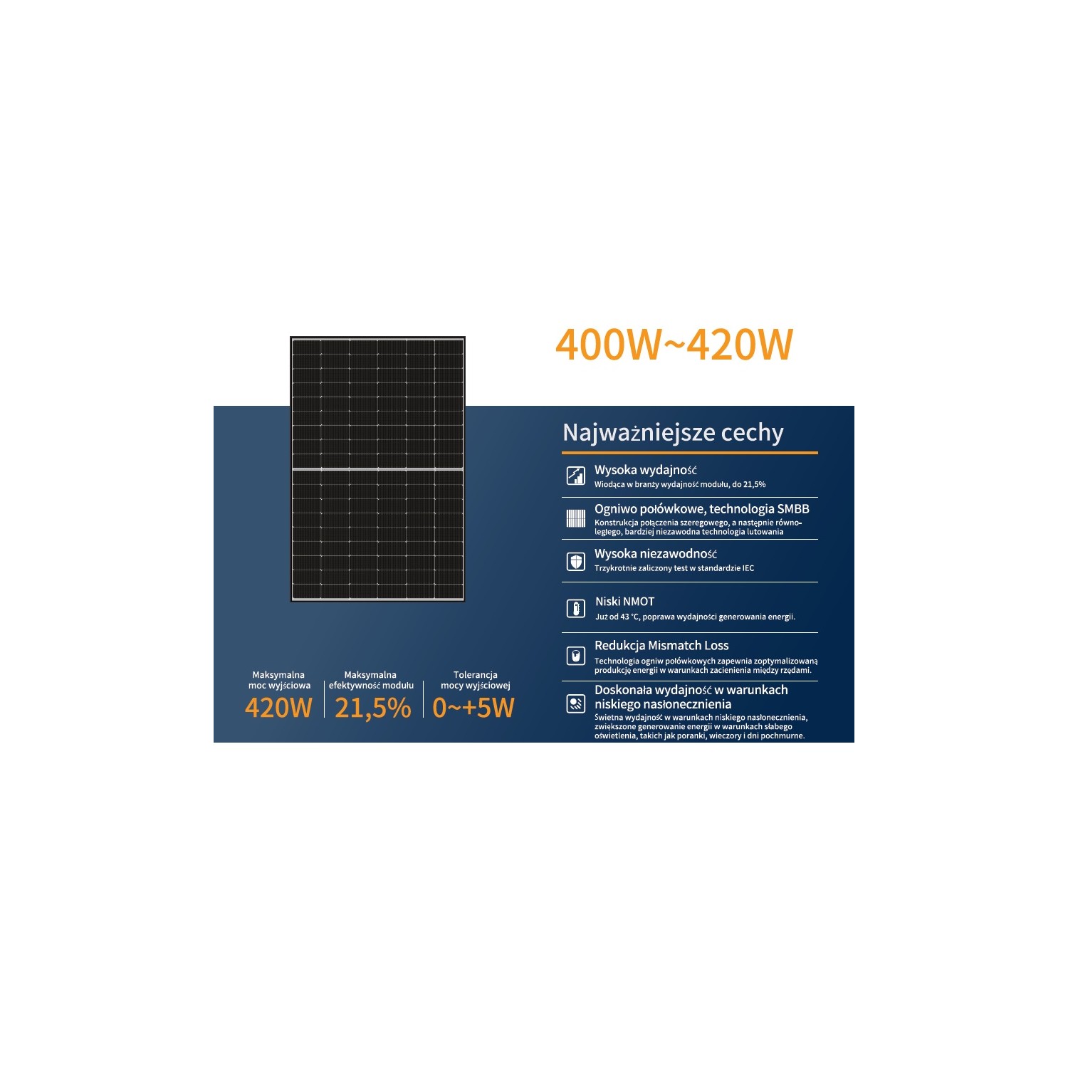 Moduł fotowoltaiczny panel PV 415Wp Das Solar mono-Si