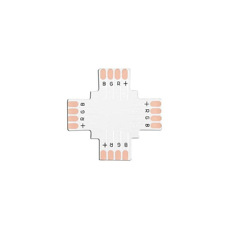 Złącze (konektor) taśmy LED PCB typu "+" 10mm RGB, 4pin