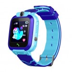 Smartwatch dla dzieci Q12 niebieski PL wodoodporny rozmowy SMS SOS lokalizacja