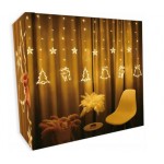 Kurtyna świetlna świąteczna 3,5m/0,8m gwiazdki dzwonki renifery choinki