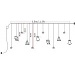 Kurtyna świetlna świąteczna 3,5m/0,8m gwiazdki dzwonki renifery choinki