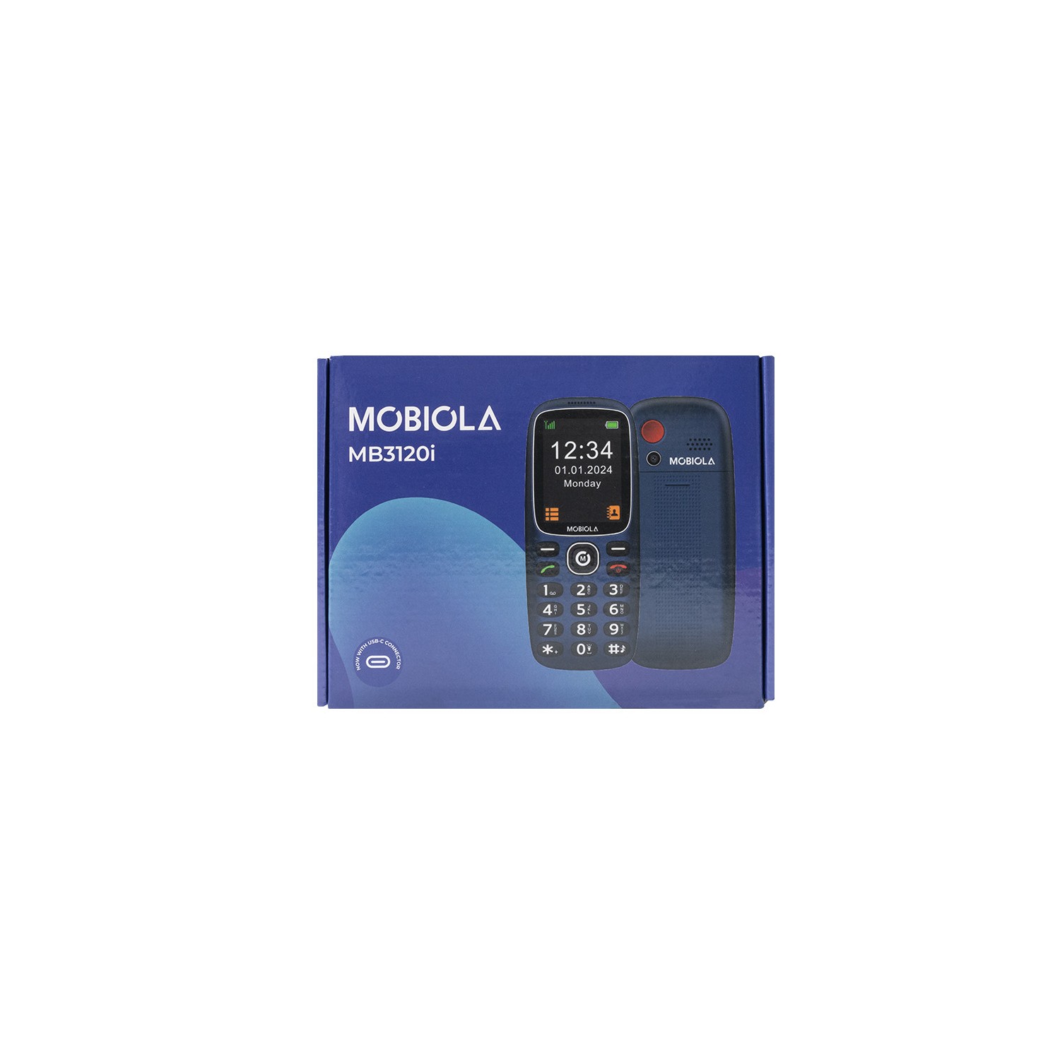 TELEFON GSM MOBIOLA DLA SENIORA MB3120i  2G NIEBIESKI