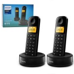 TELEFON BEZPRZEWODOWY PHILIPS ZE STACJĄ ŁADUJĄCĄ CZARNY D1602B/53