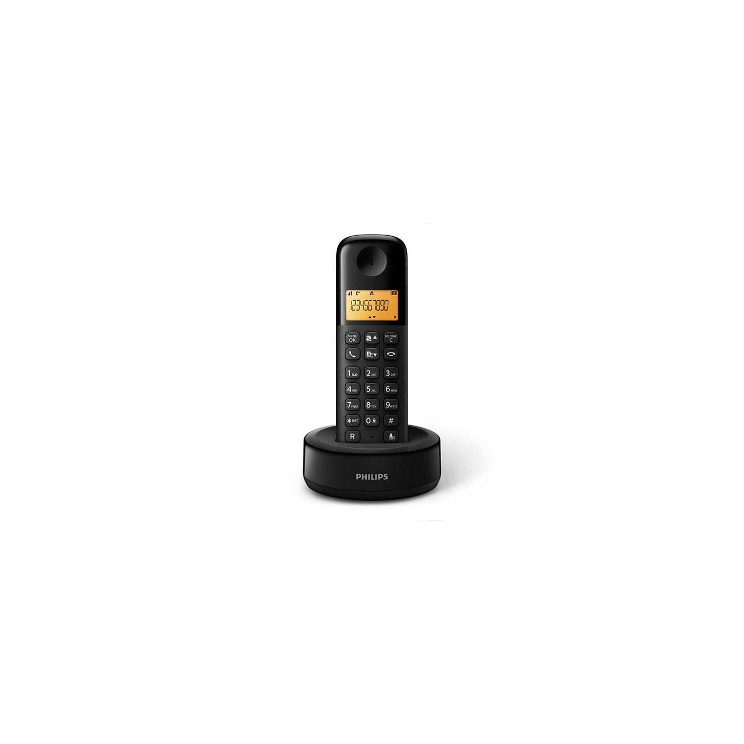 TELEFON BEZPRZEWODOWY PHILIPS ZE STACJĄ ŁADUJĄCĄ CZARNY D1602B/53