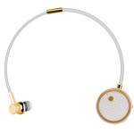 SŁUCHAWKA  BLUETOOTH FINEBLUE DIAMOND DOUSZNE  FL-C8 BIAŁE/ZŁOTE KANAŁOWE