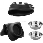 Miska dla psa psów podwójna metalowa nierdzewna