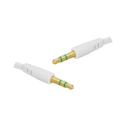 KABEL AUX JACK 3,5mm-JACK 3,5mm 1m PŁASKI BIAŁY LX8504