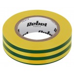 Taśma izolacyjna klejąca REBEL (0,13 mm x 19 mm x 10 yd) żółto-zielona