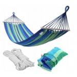 Hamak 200x100cm z drążkiem zielono niebieski