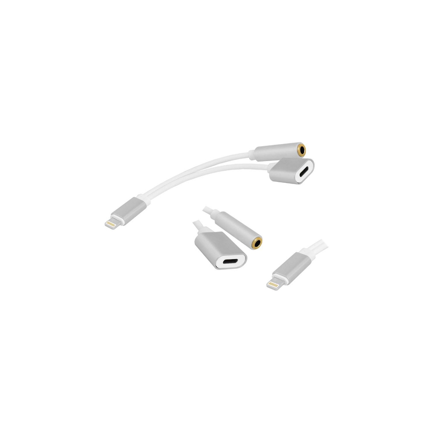 Kabel wtyk Iphone - gniazdo Iphone + jack 3,5mm stereo
