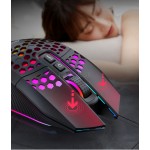 Mysz gamingowa czarna bezprzewodowa RGB 2.4GHz 1600 DPI