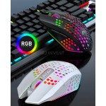 Mysz gamingowa czarna bezprzewodowa RGB 2.4GHz 1600 DPI