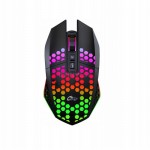 Mysz gamingowa czarna bezprzewodowa RGB 2.4GHz 1600 DPI