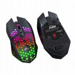 Mysz gamingowa czarna bezprzewodowa RGB 2.4GHz 1600 DPI