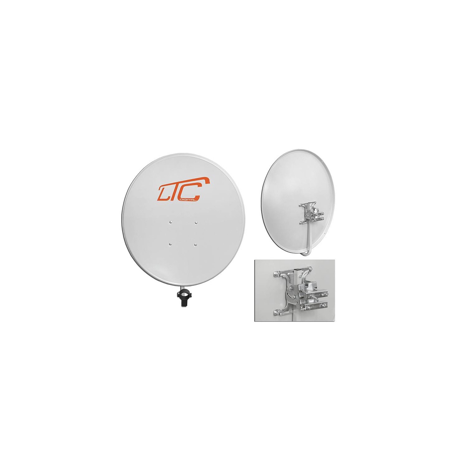 Czasza SAT 110cm LTC biała 104 x 114 cm + uchwyt ocynk super