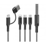 KABEL USB 4w1 SUPERIOR USB-LIGHTING / USB-C / microUSB - USB / USB-C 1,2m 3A CZARNY