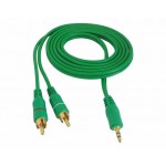 Kabel AUX 2xRCA-Jack 3.5mm 10m zielony LTC LX1217KB 10M