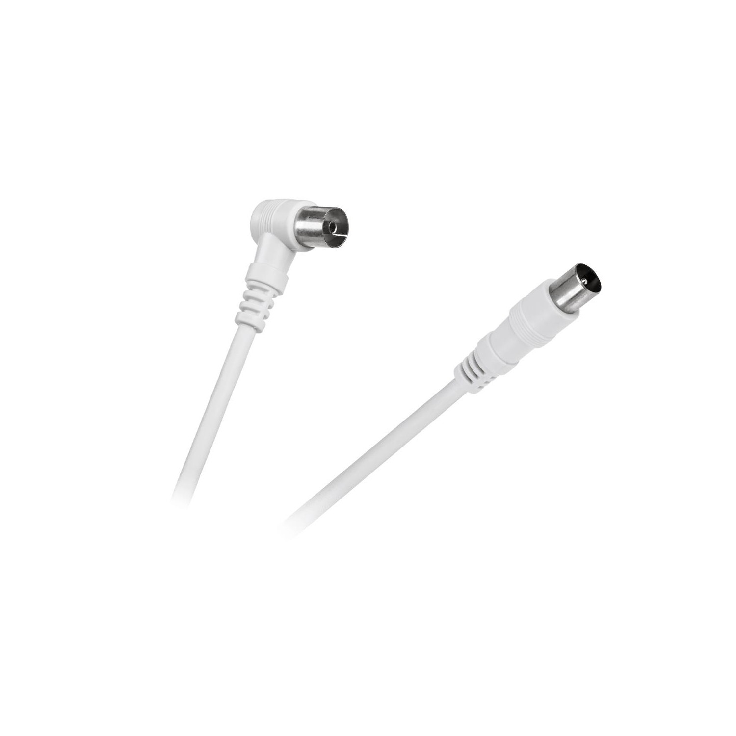 Kabel TV - VIDEO kątowo - prosty biały 5m antenowy telewizyjny