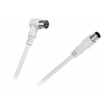 Kabel TV - VIDEO kątowo - prosty biały 5m antenowy telewizyjny