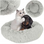 Legowisko dla psa kota poduszka pluszowa 60cm jasny szary