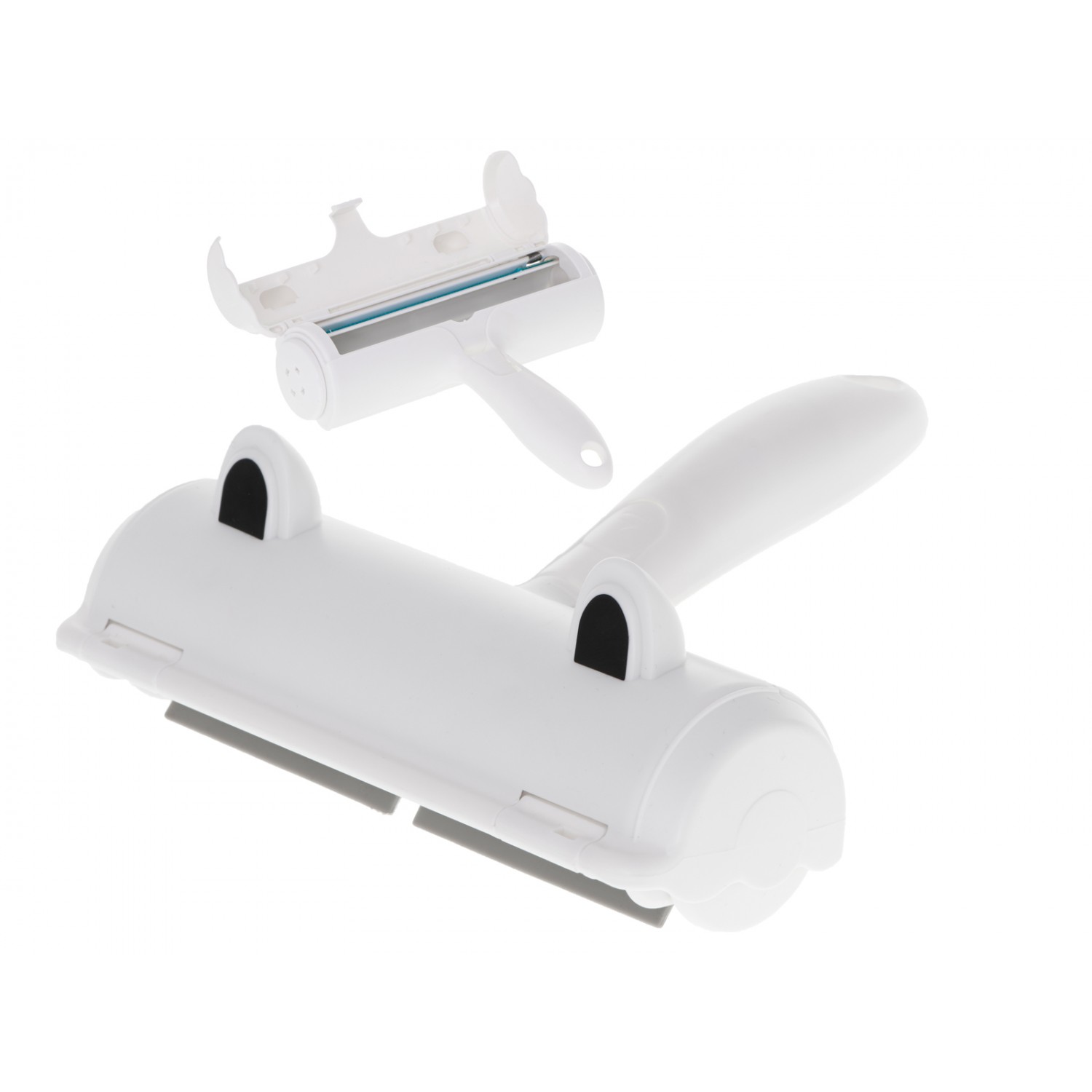 Szczotka wałek rolka do czyszczenia sierści z ubrań tapicerki biała niebieska