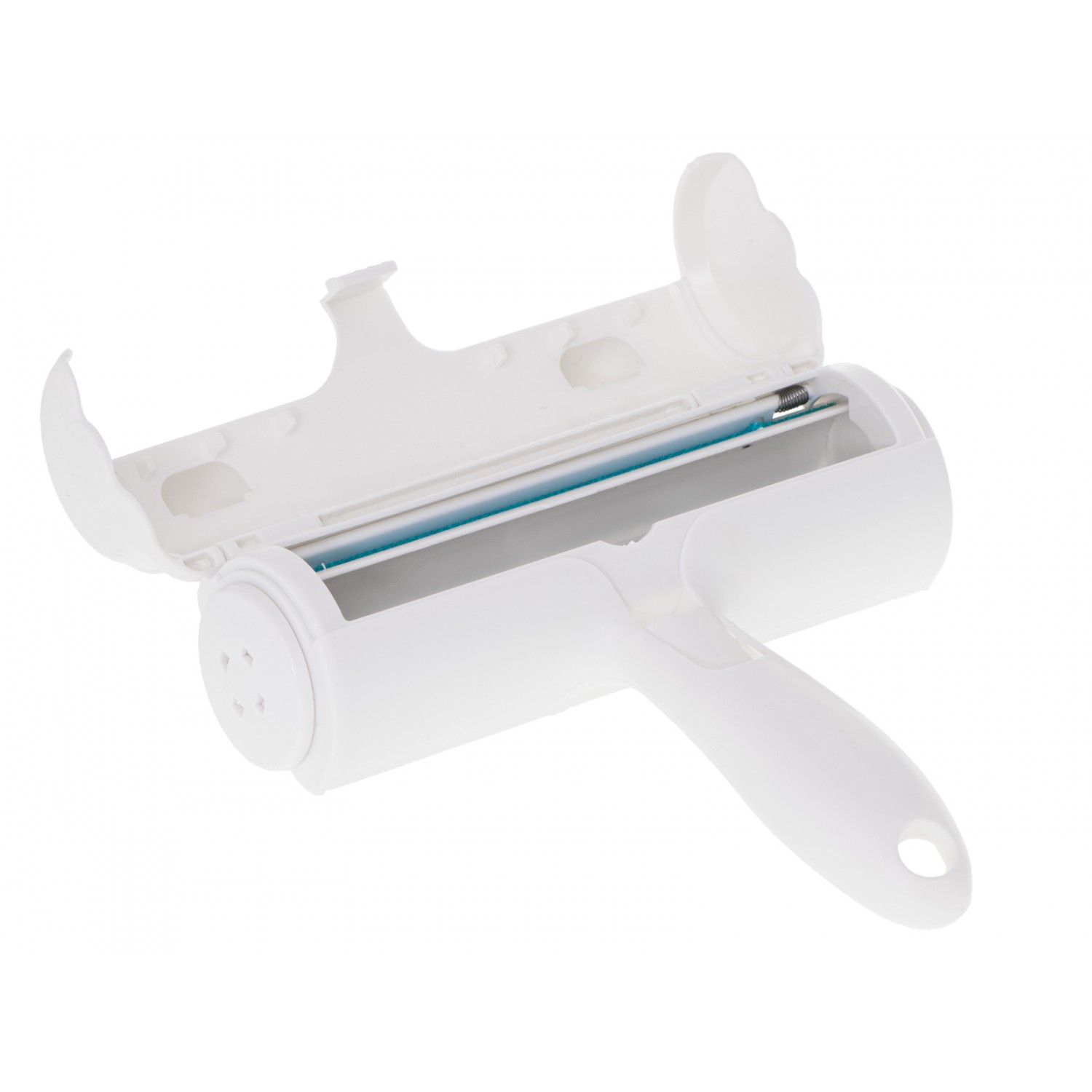 Szczotka wałek rolka do czyszczenia sierści z ubrań tapicerki biała niebieska