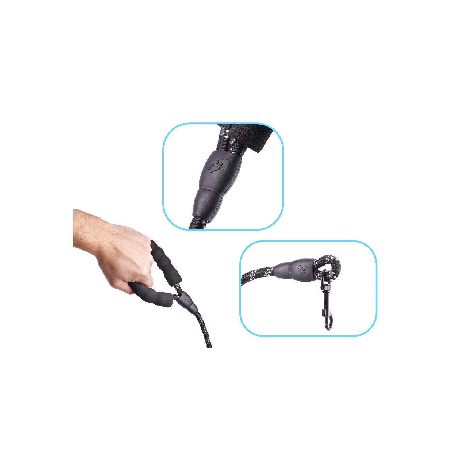 Smycz dla psa treningowa na lince wytrzymała odblaskowa 3m