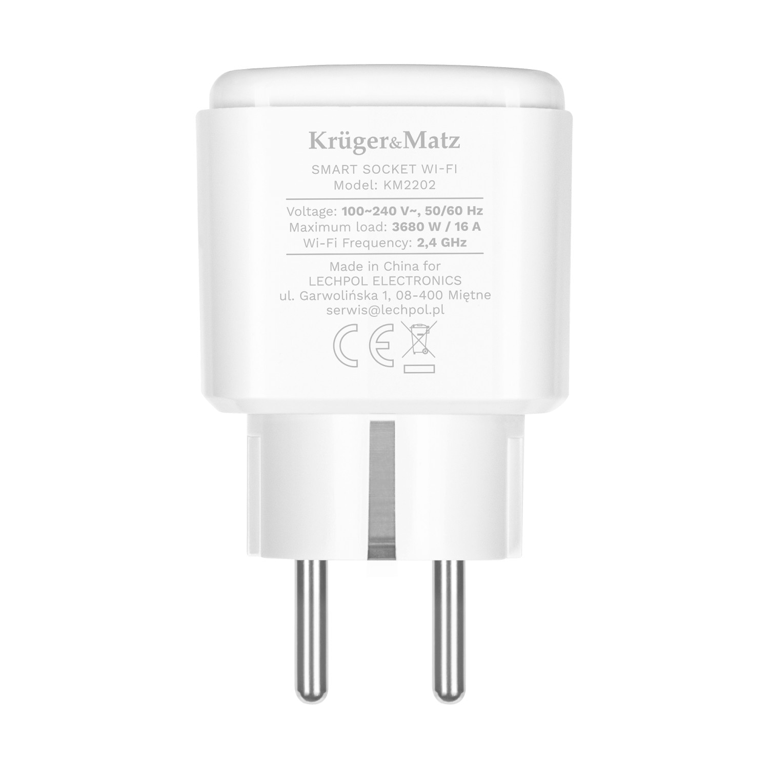 Gniazdo WiFi Kruger&Matz Connect P4 Białe Tuya