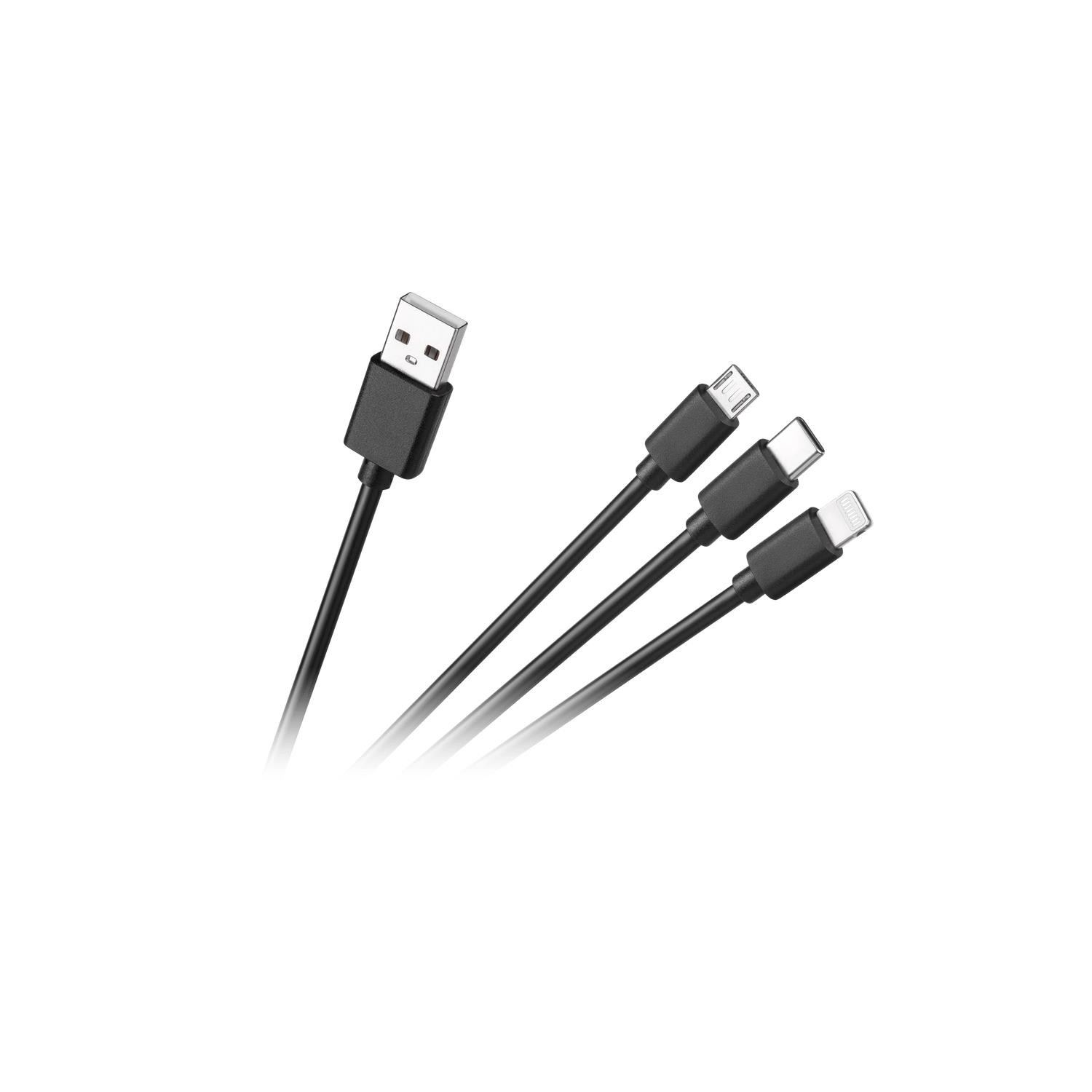 Kabel USB 3w1 USB A -...