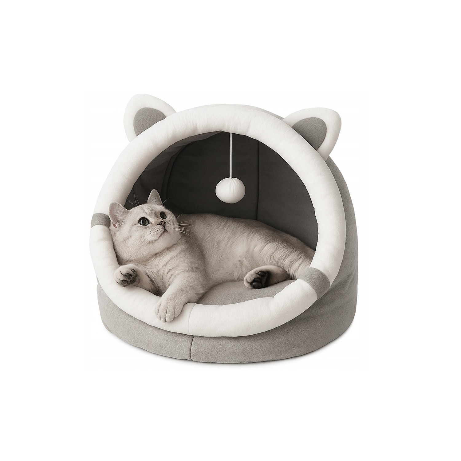 Domek Legowisko dla Kota Psa Budka Kojec z Uszami Poduszka 31*27*27 cm