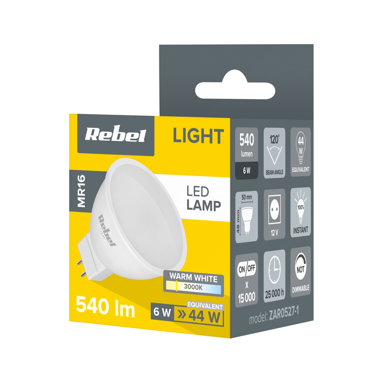 Lampa LED Rebel  6W MR16, 3000K, 12V