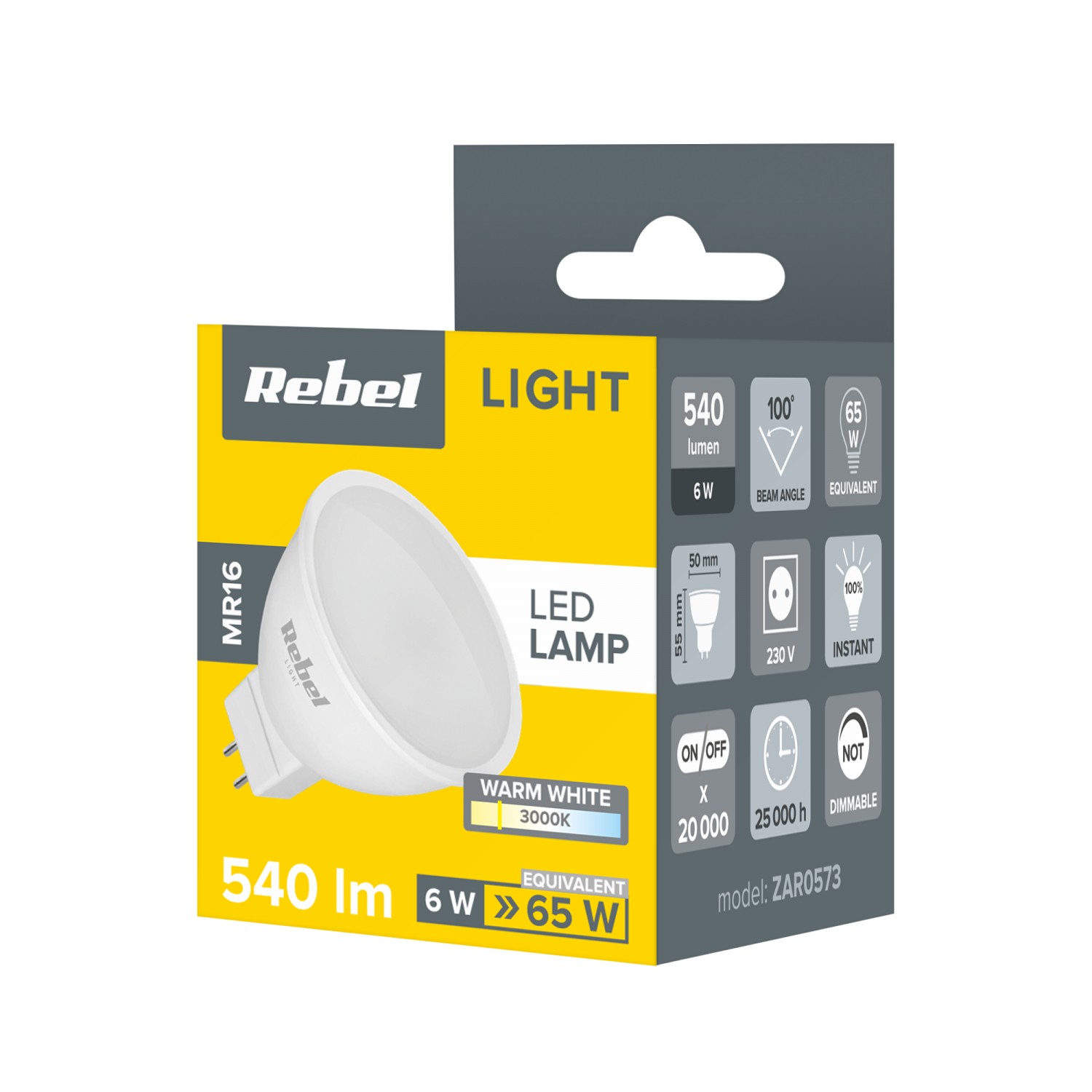 Lampa Led Rebel 6W, MR16, 3000K, 230V