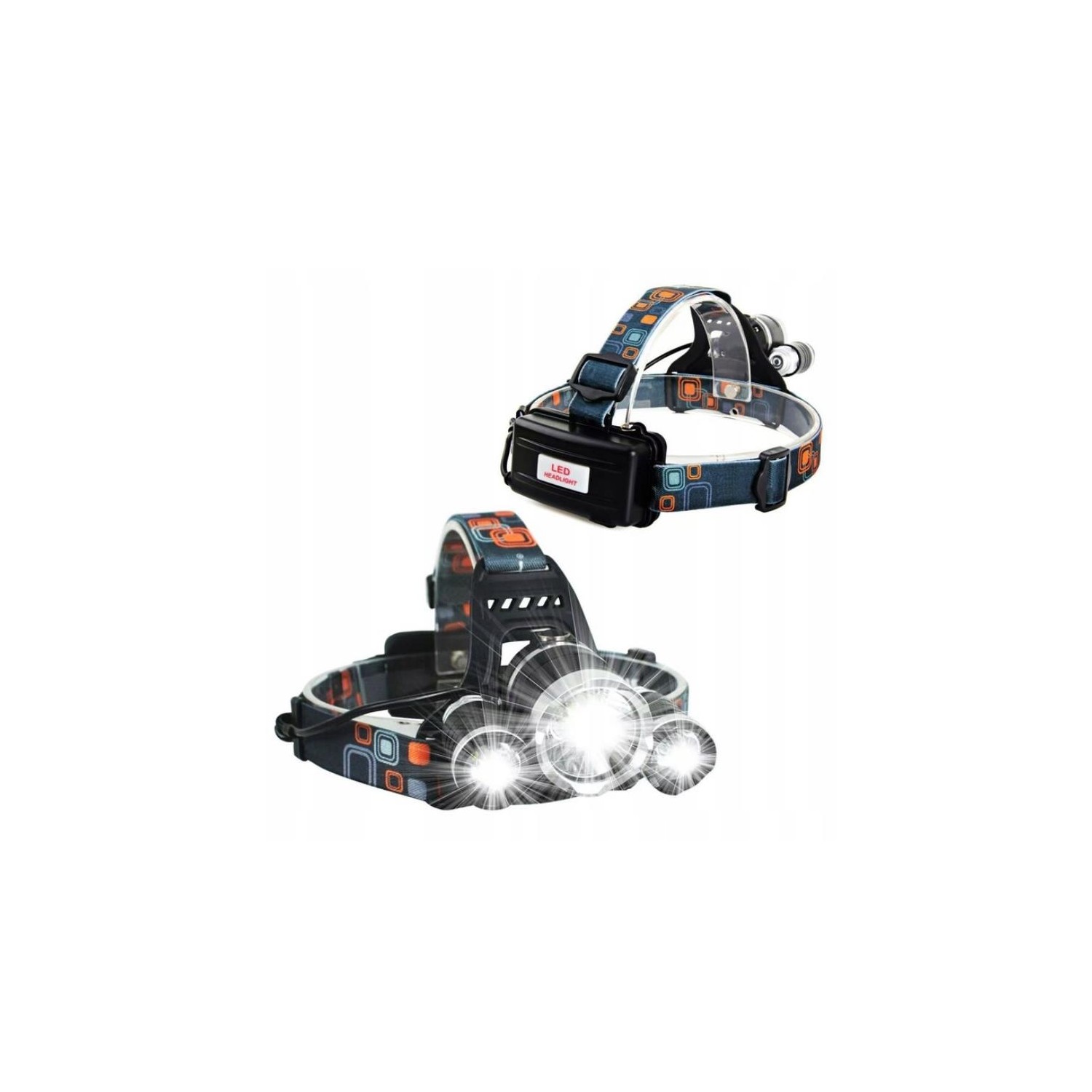 Latarka czołowa 3xLED 1000lumen model T6 MOCNA