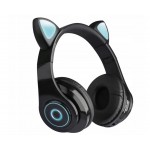 Słuchawki bezprzewodowe bluetooth nauszne kocie uszka LED B39