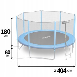 Trampolina ogrodowa 13ft/404cm z siatką zewnętrzną i drabinką