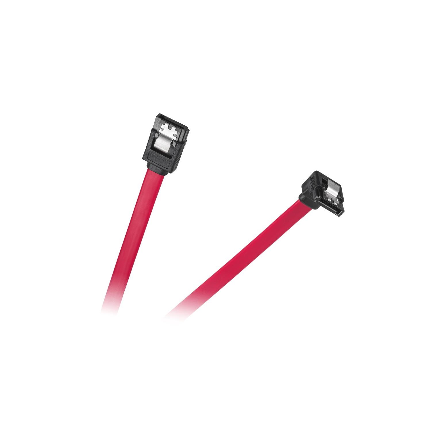 Kabel SATA wtyk prosty - wtyk kątowy 0.5m