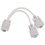 Adapter kabel VGA 15pin męski -2x 15pin żeński