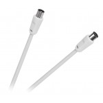 Kabel antenowy TV - VIDEO biały 10m wtyki męski - żeński