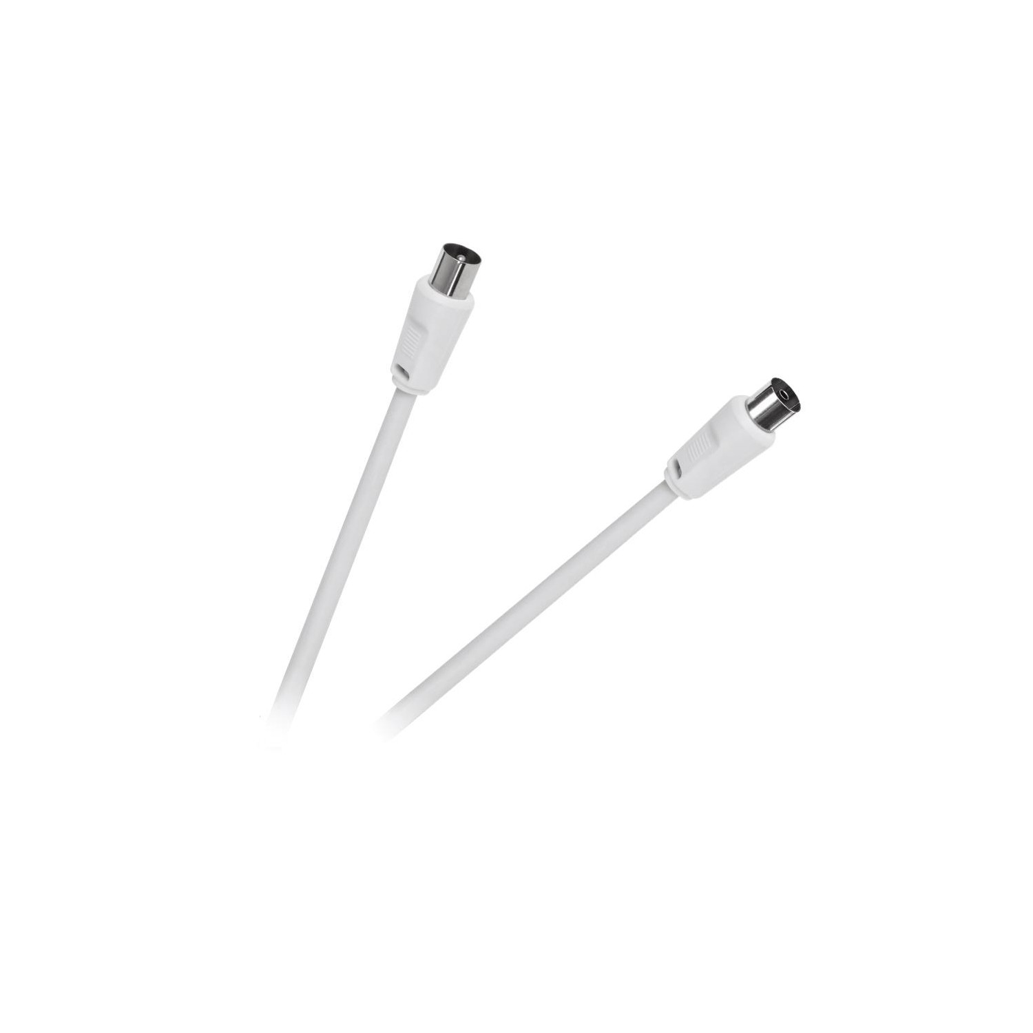 Kabel antenowy TV - VIDEO biały 1,5m wtyk męski - żeński