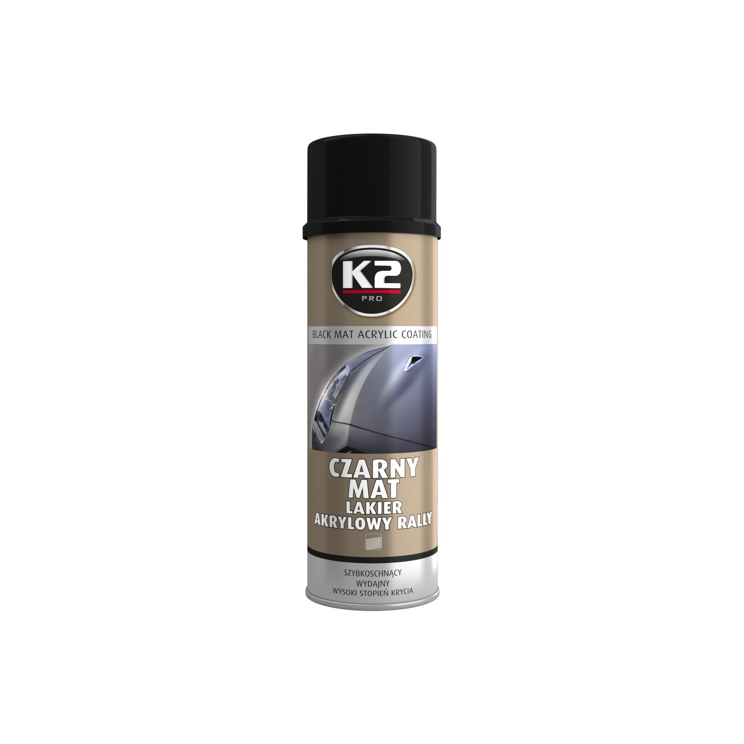 LAKIER AKRYLOWY CZARNY MAT 0.5L RALLY SPRAY