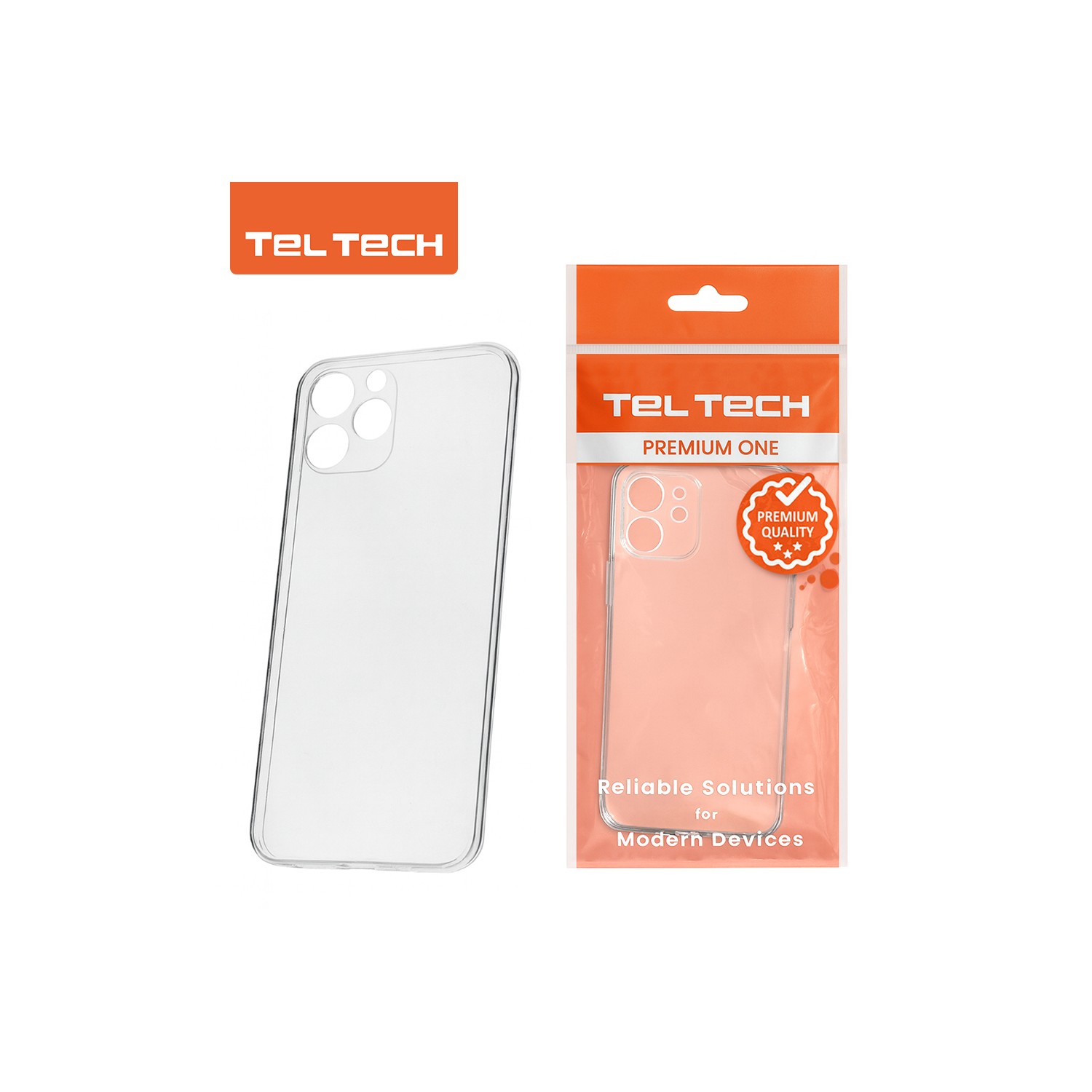 Teltech nakładka slim case 2mm do iPhone 13 Mini transparentny