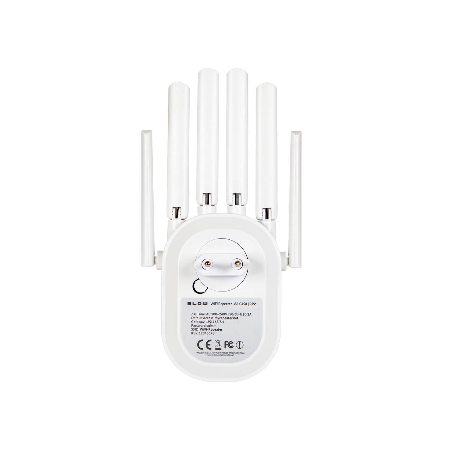 Wzmacniacz sygnału Wi-Fi repeater 300MB/S BLOW RP-2