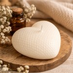 Świeca sojowa serce dekoracyjna biała naturalna ozdobna prezent