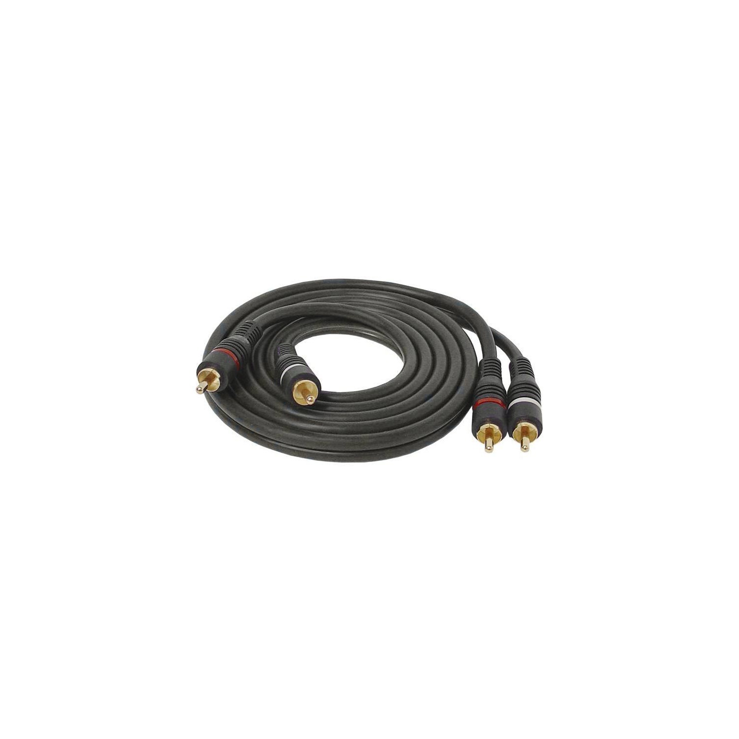 Kabel 2x2 RCA wtyki pozłacane 1.5m HQ czarny